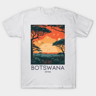 A Vintage Travel Illustration of Botswana - Africa T-Shirt